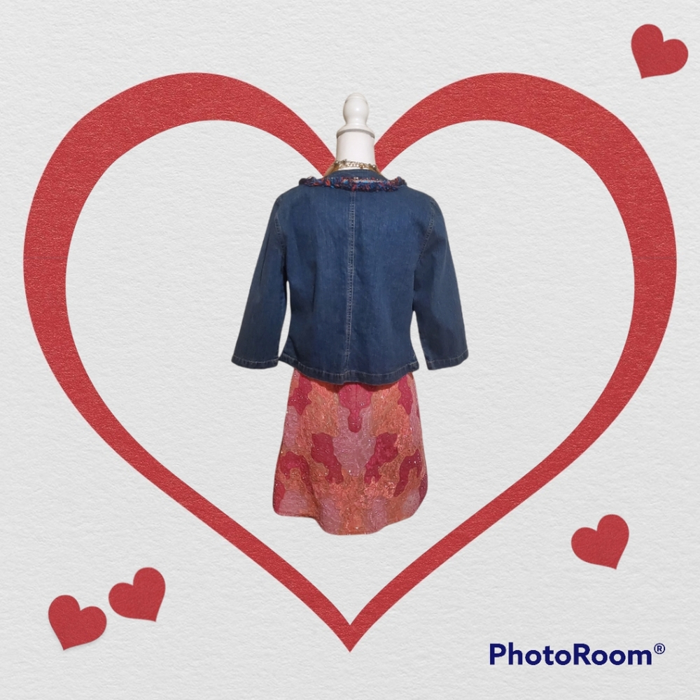 Ruby Rd Denim Jacket, Unique With Multi-Colored F… - image 4